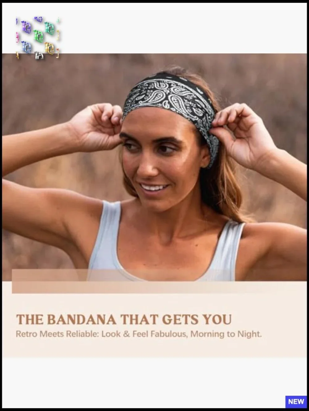 Wide Knotted Headbands Pack of 6 Non-Slip Yoga Workout Boho Turban Style